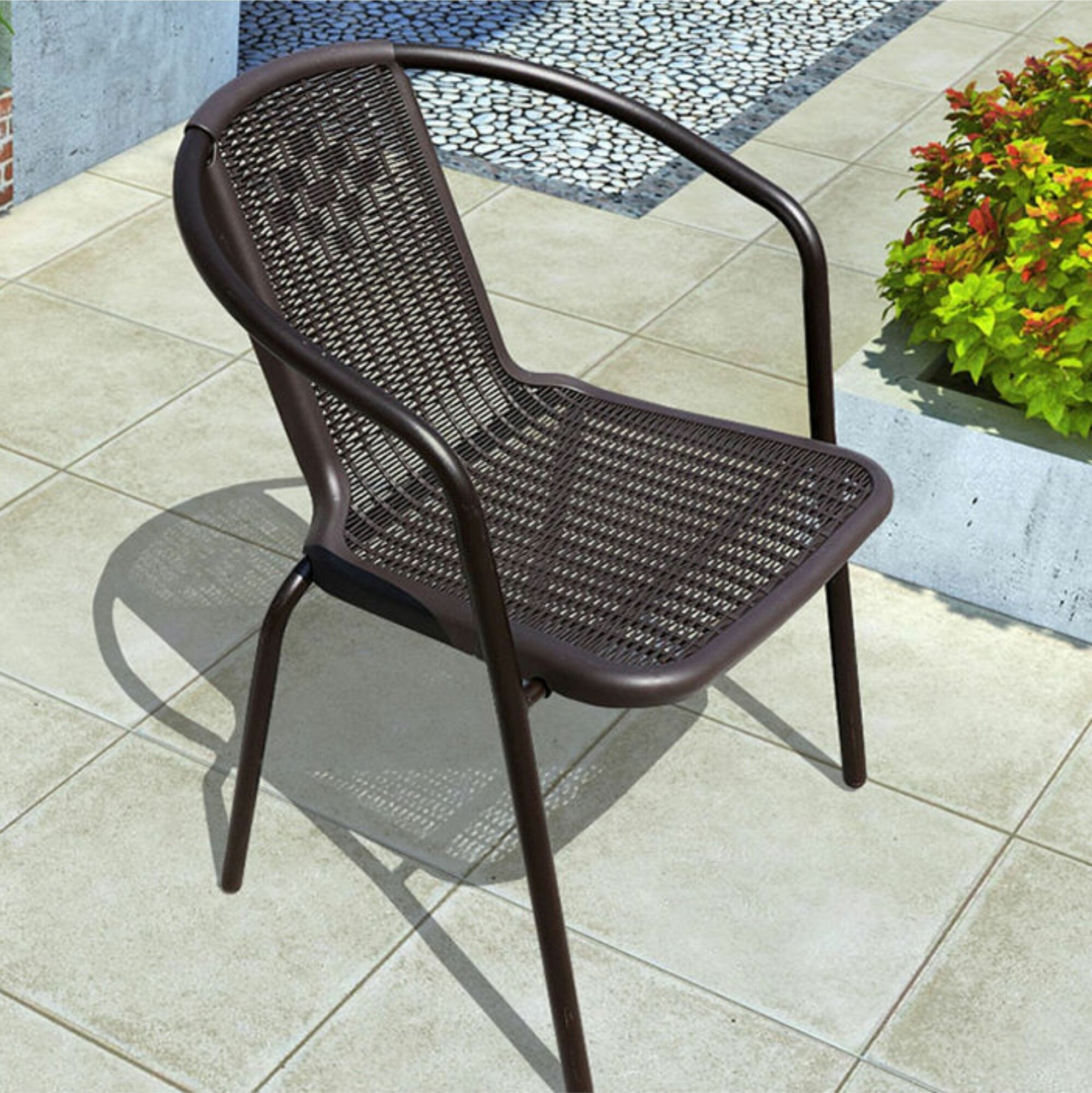 Садовое кресло Bistro, комплект из 4 шт, стулья пластиковые садовые, стулья садовые, цвет коричневый - фотография № 3