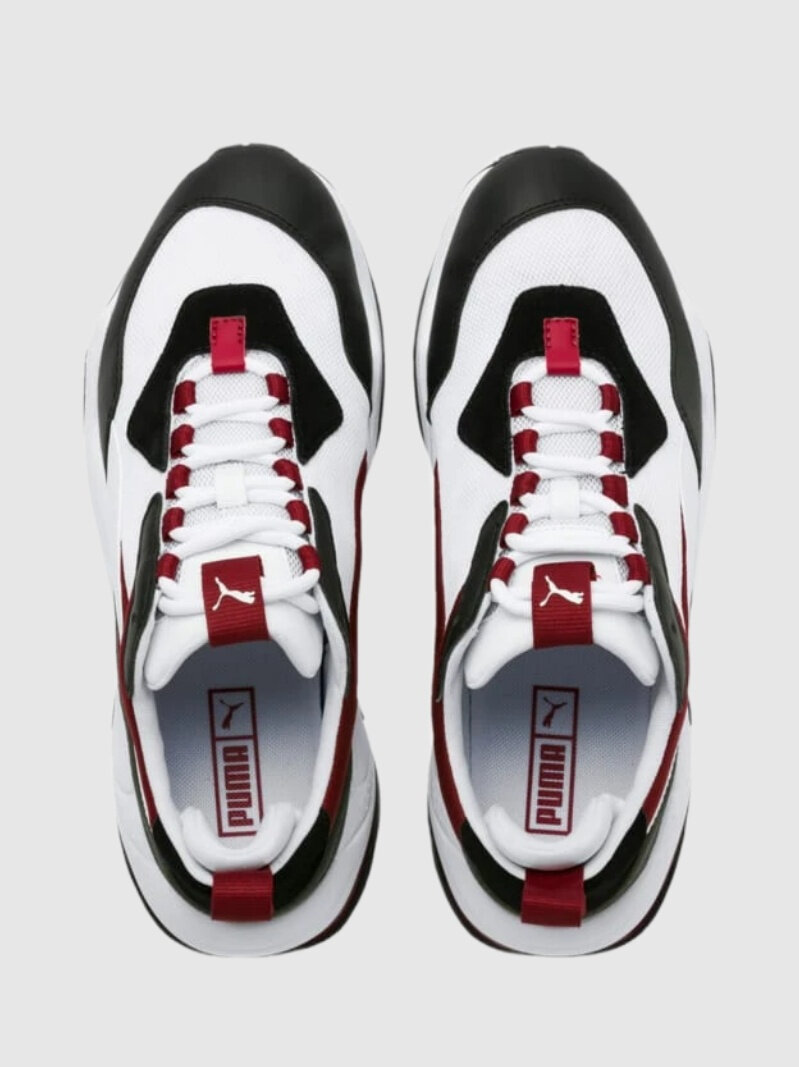 Кроссовки PUMA, размер 38,5 EU, белый, черный, бордовый — фото 1