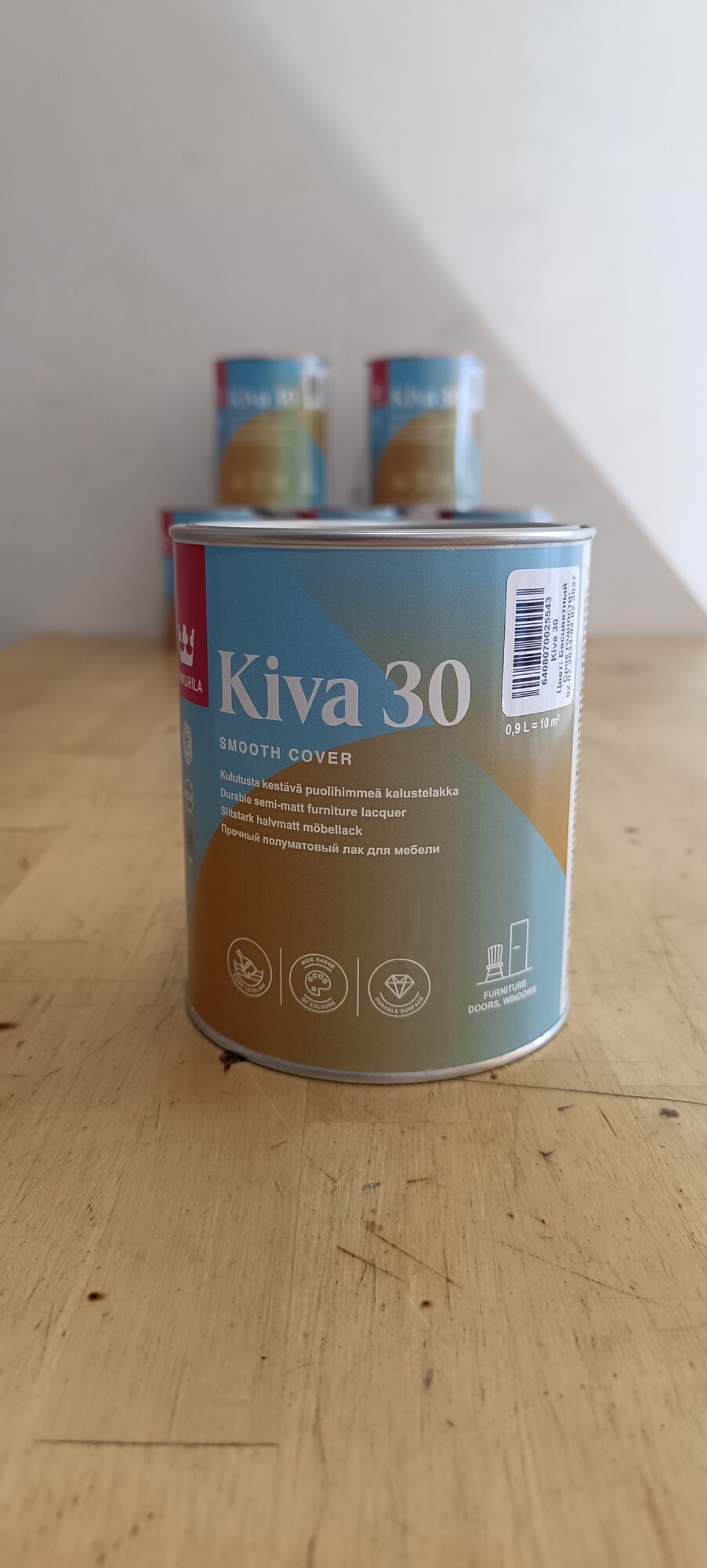 Tikkurila Kiva 30 бесцветный, полуматовая, 0.9 кг, 0.9 л