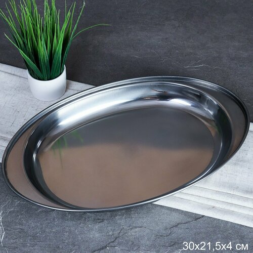 Блюдо овальное 36х22х4 см металлическое 657₽