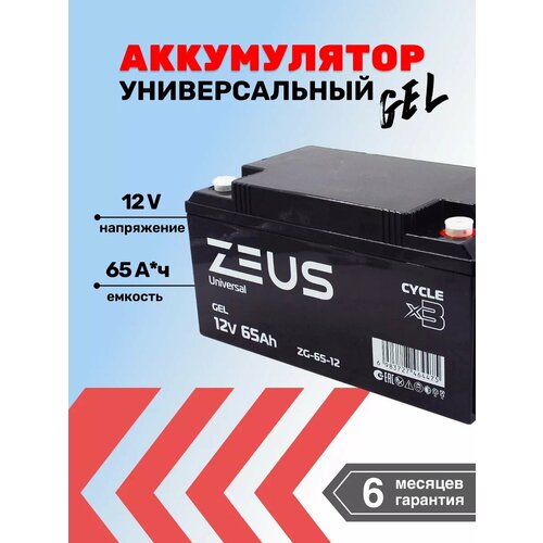 Аккумулятор универсальный ZEUS ZA 65 АЧ 12 В 20523₽