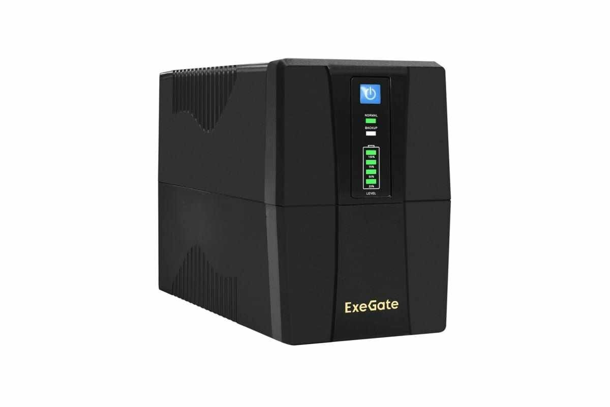 Источник бесперебойного питания ExeGate Power Back BNB-1000. LED. AVR.2Schuko, RJ45 11, USB, Black 292786