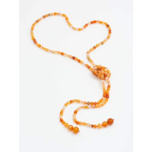 Бусы ЖемАрт, агат, длина 120 см, оранжевый, бежевый