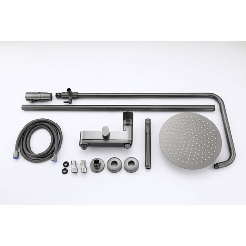 Душевая система гарнитур с тропическим душем и смесителем из латуни BesserKraft графит 39600₽