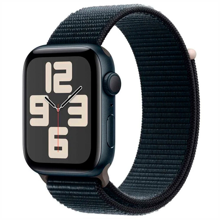 Умные часы Apple Watch SE (2-е поколение 2023), 40 мм, алюминий цвета «тёмная ночь», тканевый ремешок