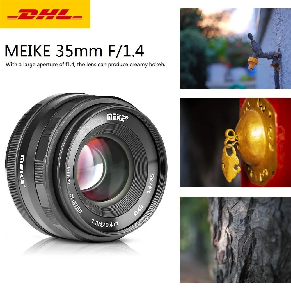 Meike 35 мм F1.4 с ручной фокусировкой для Sony E-Mount A7R/a7S A7/fuji X-T2/canon Eos-M6/m4 Aps-C объектив