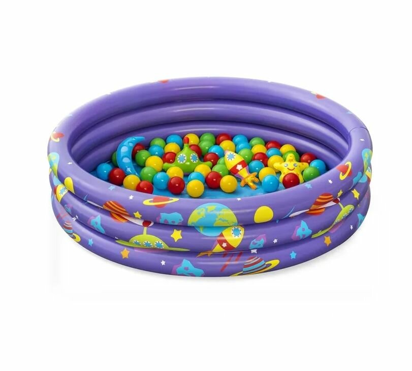 Бассейн Bestway "Галактика" надувной для развития моторики с мячиками 102х25х168см