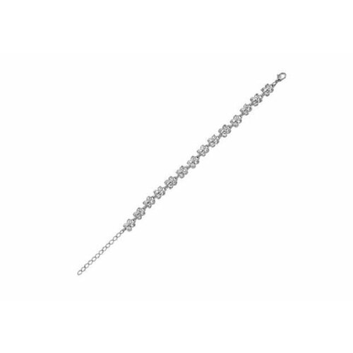 Браслет-цепочка Anikom, стекло, размер 21 см, бесцветный, серебристый