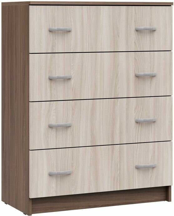 фото Комод Стендмебель 4 ящика Басса КМ-554, ясень шимо светлый, ясень шимо темный