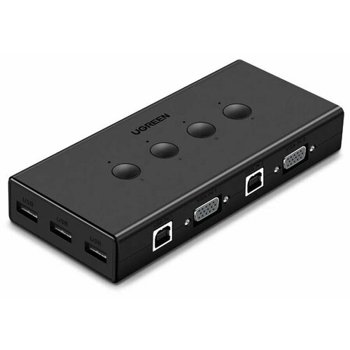 Свитч Ugreen CM154 50280 4-Port VGAUSB KVM Switch Box чёрный 2919₽