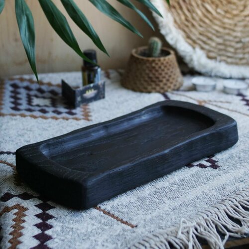 Подставка деревянная черный прямоугольник