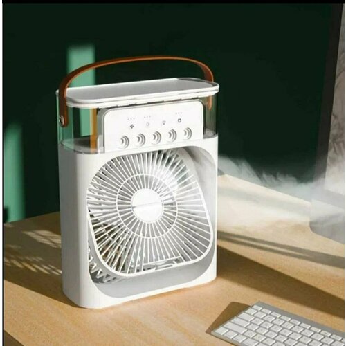 Вентилятор настольный с функцией кондиционера портативный вентилятор увлажнитель воздуха с разноцветной подсветкой охладитель белый 681₽