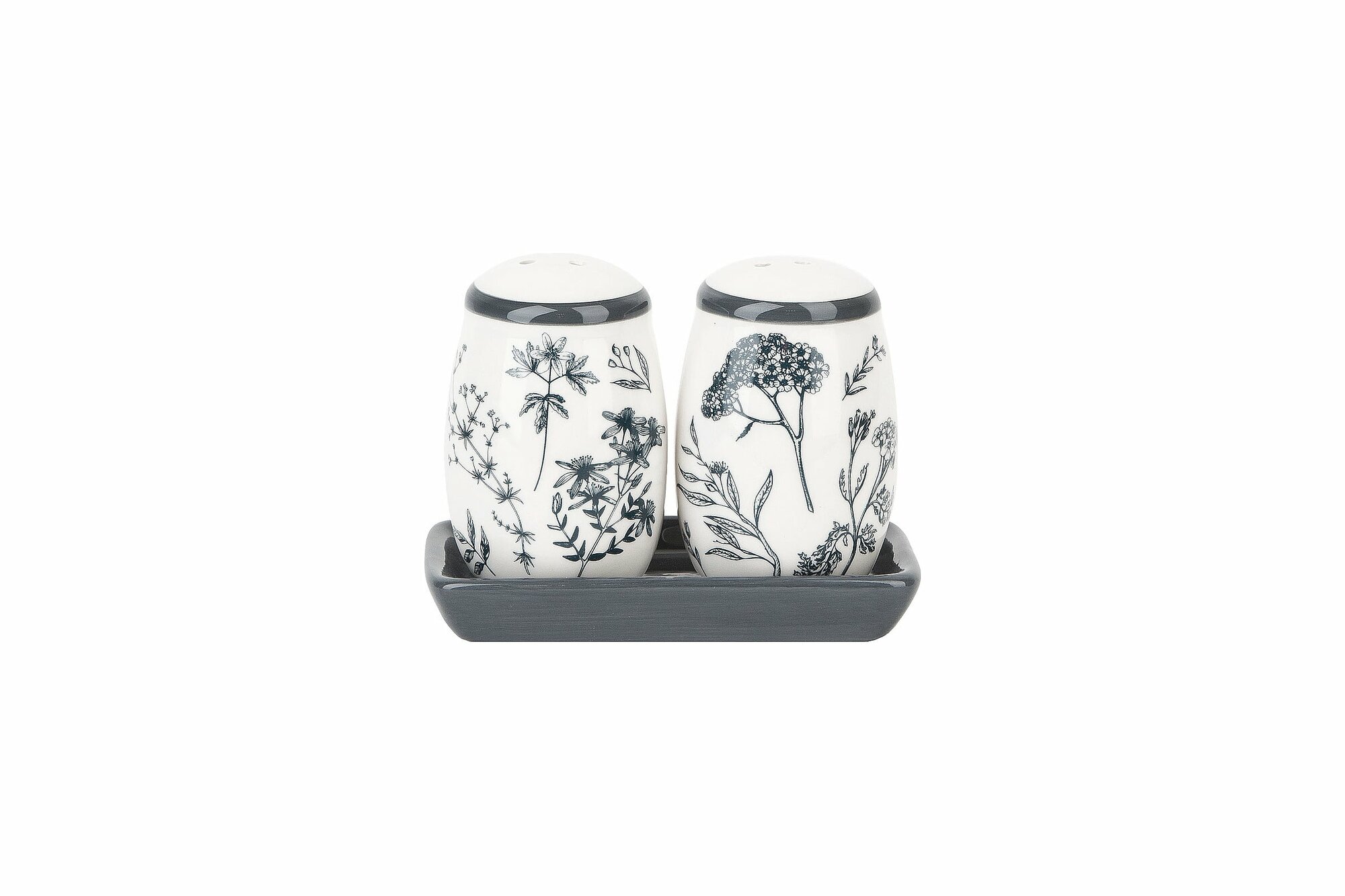 фото Набор для специй солонка, перечница на подставке "Луговые травы", 12х7см, Dolomite, L2520909