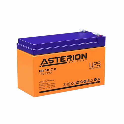 Аккумуляторная батарея Asterion (Delta) HR 12-7.2 напряжение 12В, емкость 7,2Ач (151x65x100mm срок службы 8 лет)