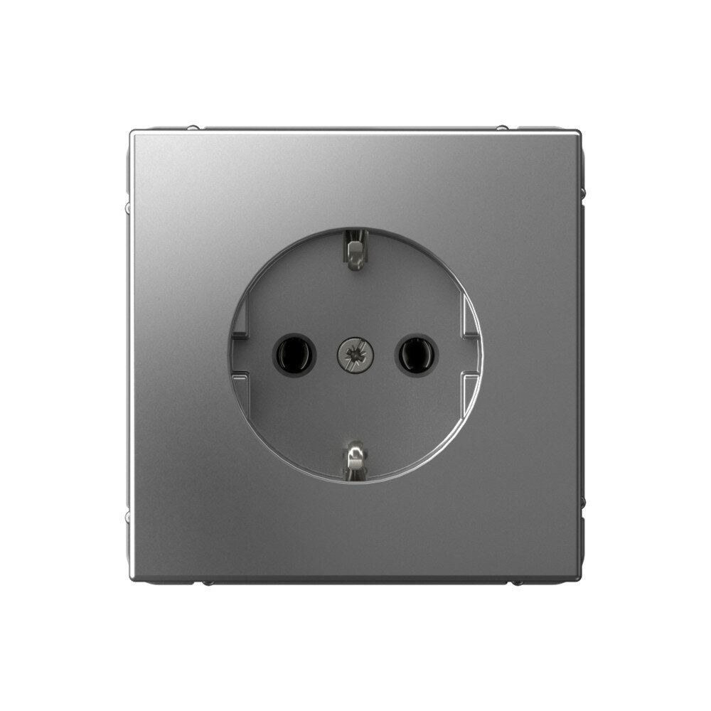Механизм розетки с заземлением Systeme Electric ArtGallery 16А сталь GAL000943 (комплект из 3 шт.)