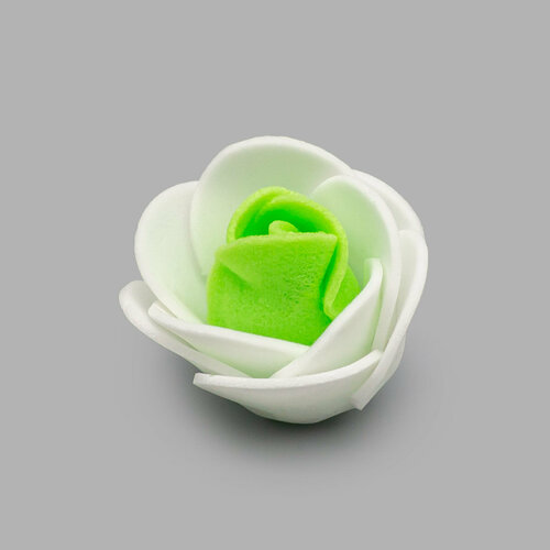 25149 Цветочек Розочка из фоамирана 38мм упак8шт цв белыйзелёный 240₽