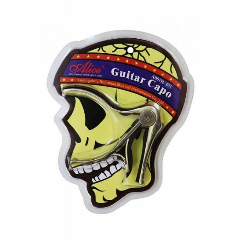 Alice A007H/PC - каподастр для акустической гитары, череп, хром — фото 1