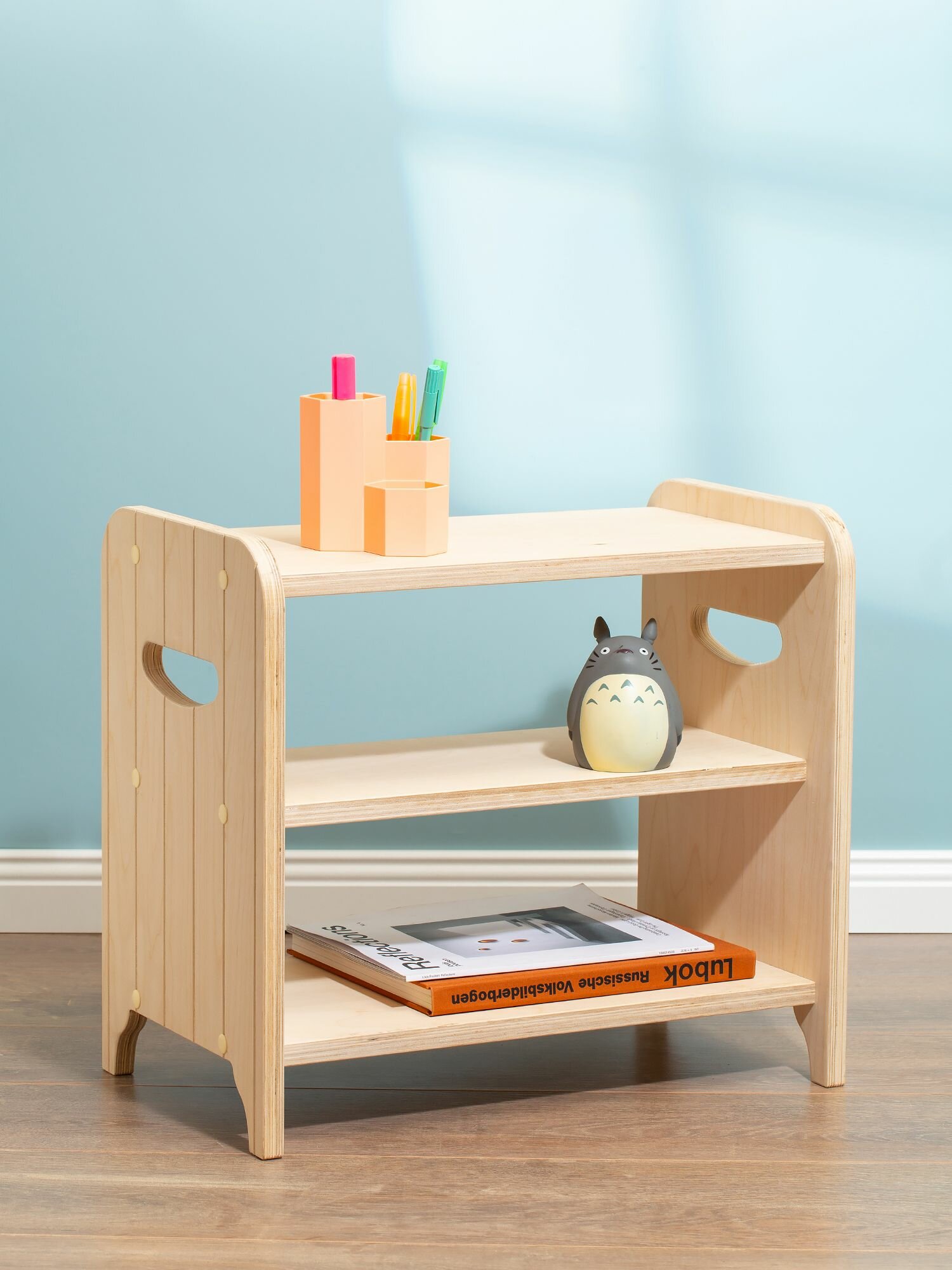 фото Тумба прикроватная деревянная открытая нелакированная