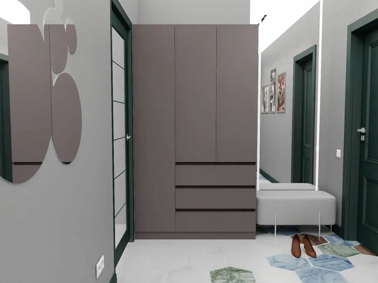 фото Шкаф Атланта Light ША1200 3Я Серый(Графит)