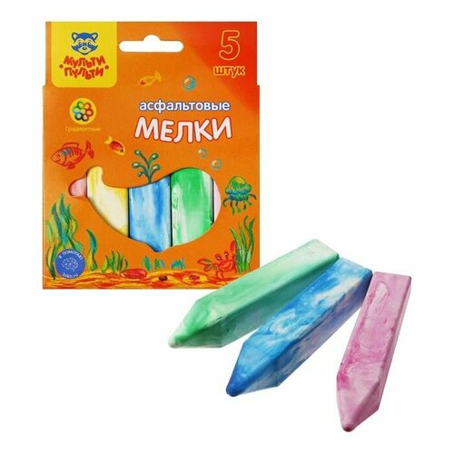 Мелки градиентные 5 цветов для асфальта Мульти-Пульти картонная коробка европодвес 567₽