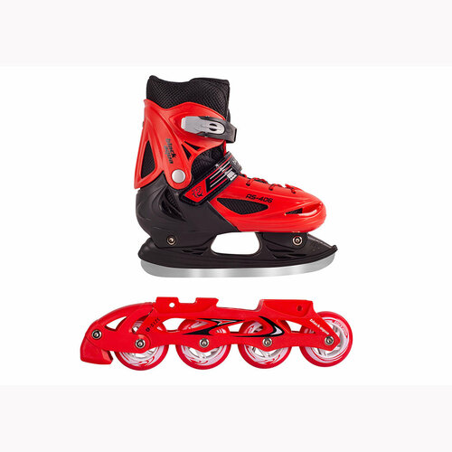 AS-406 Коньки BlackAqua 2в1 конькиролики красный 30-33р 3787₽