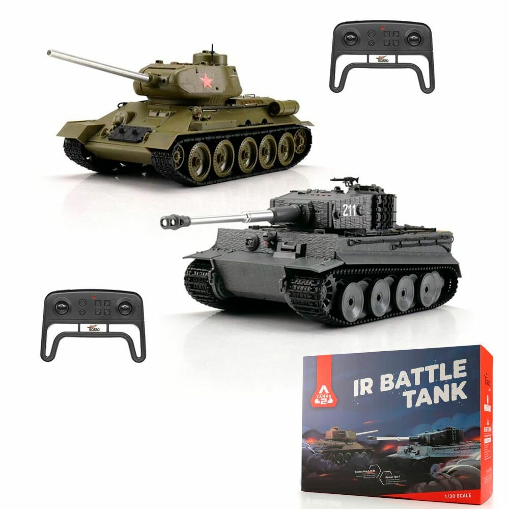 Радиоуправляемый танковый бой Torro Tiger I и T-34/85 1:30 - 15101-CA