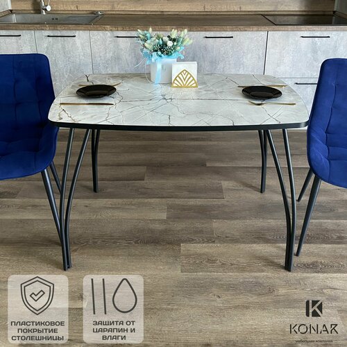 Стол кухонный лофт черно-белый