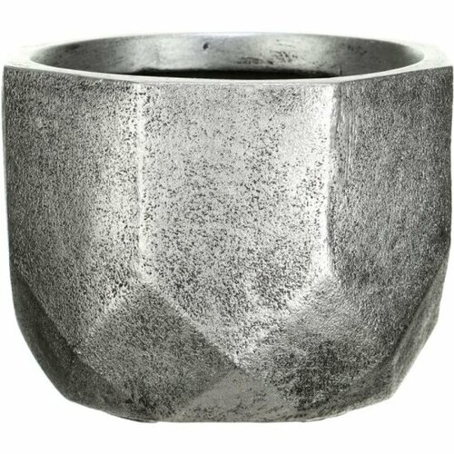 Горшок для цветов Idealist Lite DROUND23-SLV Геометри файберстоун настольный серебряный 23х17 см 7 литров 2200₽