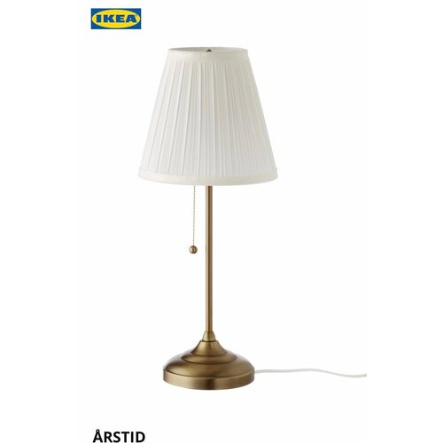 фото Настольная лампа årstid ikea, латунь/белая, 55 см, е 27, 75 вт икеа