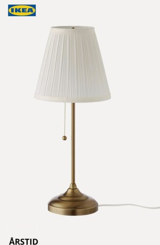 Изображение товара Настольная лампа ÅRSTID IKEA, латунь/белая, 55 см, Е 27, 75 Вт