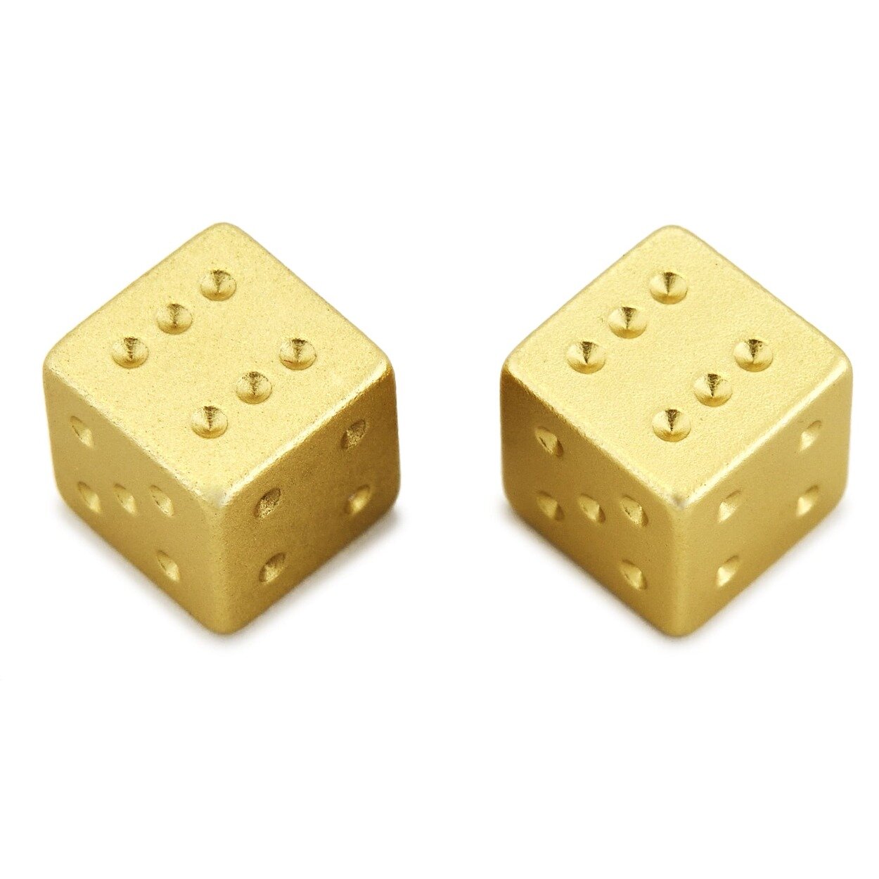 Кости игральные "Премиум" металл, золотой, 15 мм (2 шт.), StartTime