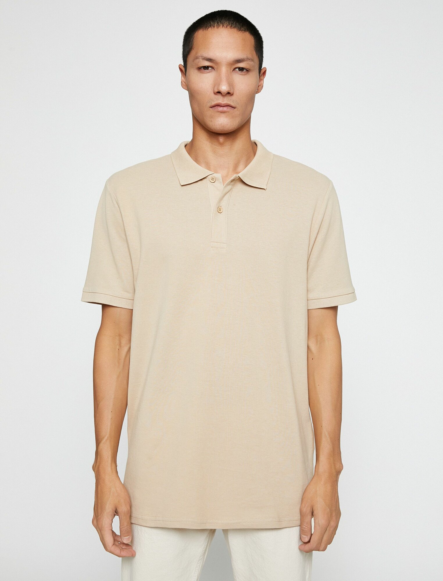 Поло KOTON, размер S, бежевый — фото 1