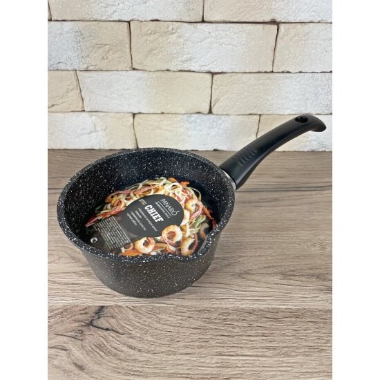 Изображение Ковш Panairo "Chief induction" индукционный c крышкой и ручкой soft-touch 1,4л.