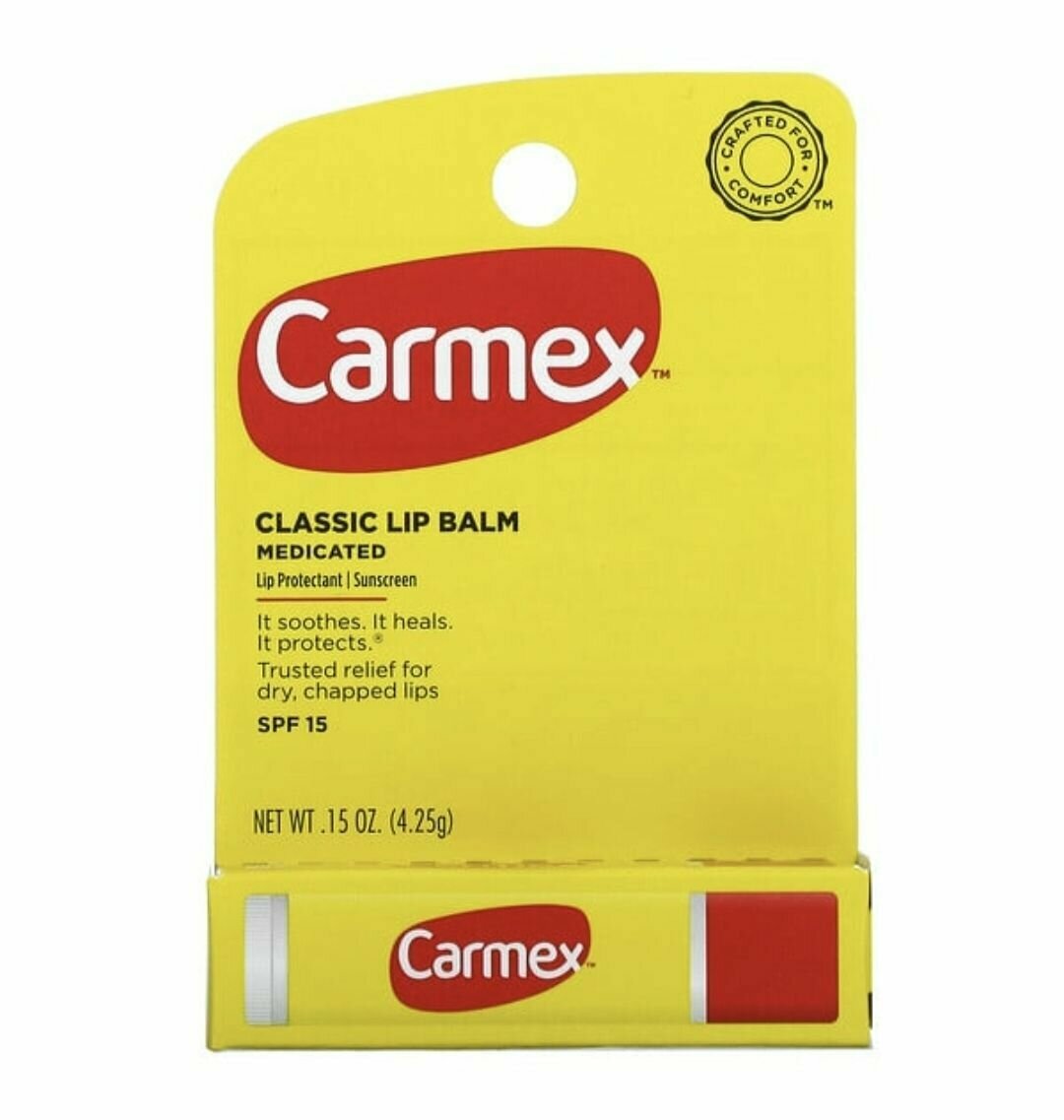 Бальзам для губ Carmex классический SPF 15 в стике, 4,25 г