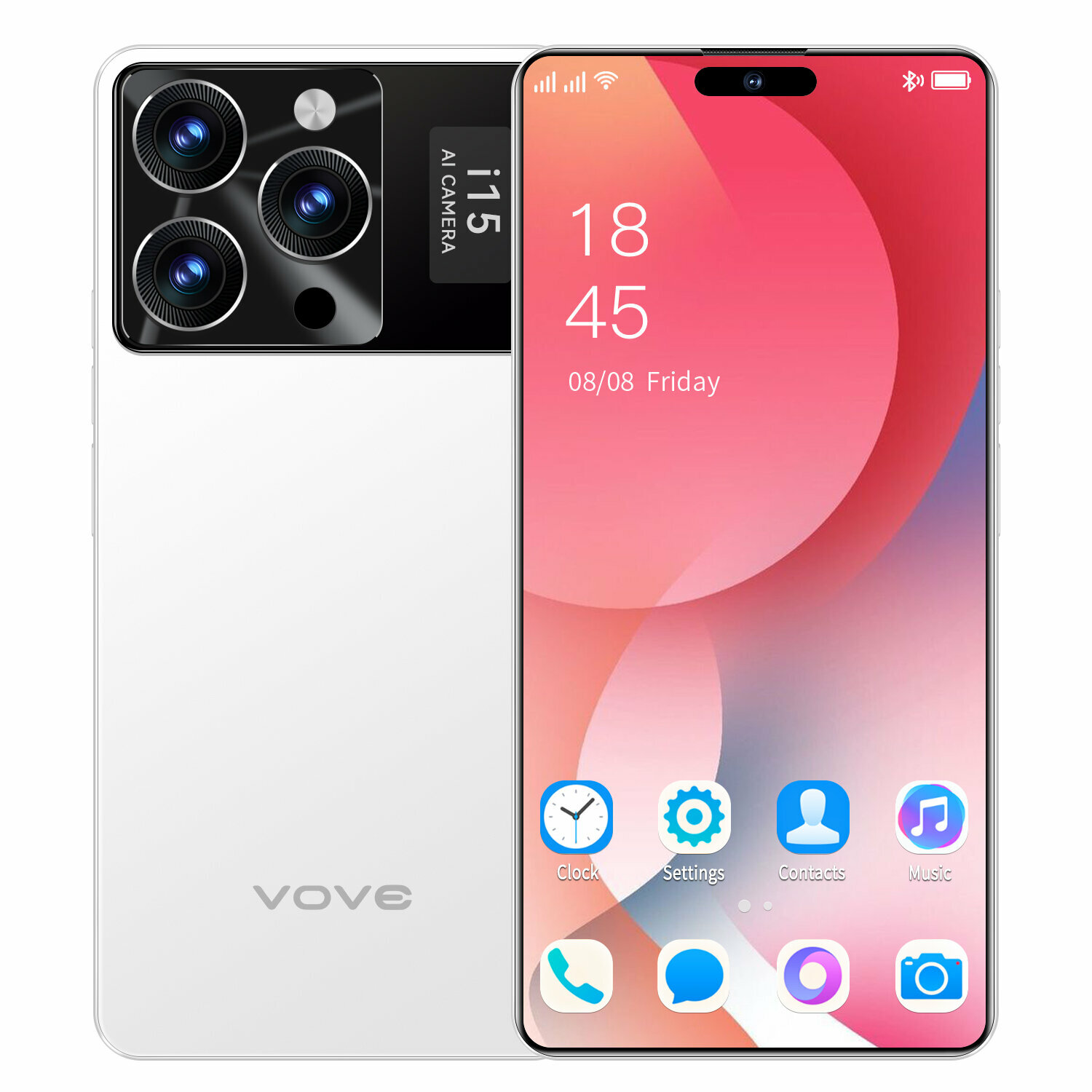 Смартфон i15 Pro Max ，Выбор для студентов，512GB, Android 13, 8 ядерный , экран 6,74", 5000 мА·ч, белый-+наушники