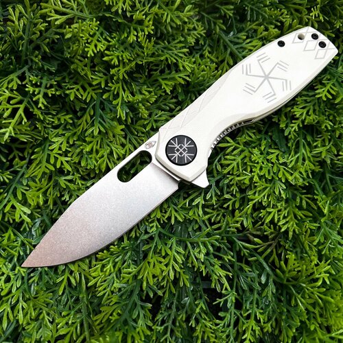 Складной нож Reptilian Тобол-03 сталь D2, рукоять белый G10, длинка клинка 87мм