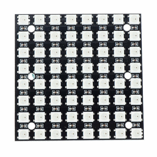 Диодная матрица на плате 8x8 (WS2812b) квадратная на текстолите