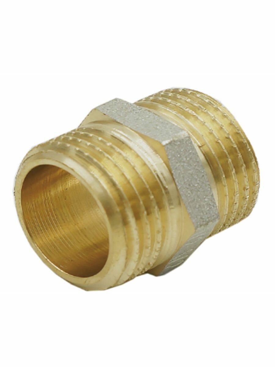 Ниппель нр-нр 1/2 латунный — фото 1