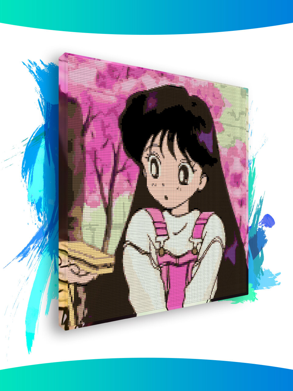 Алмазная мозаика на подрамнике - вышивка Сэйлор Марс 40 х 40 см