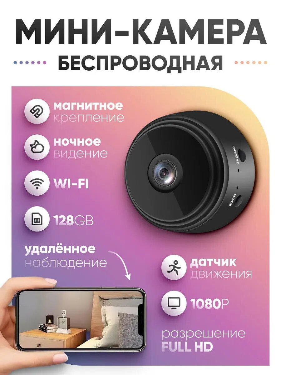 Камера видеонаблюдения для дома Wi-Fi 1080 Full HD