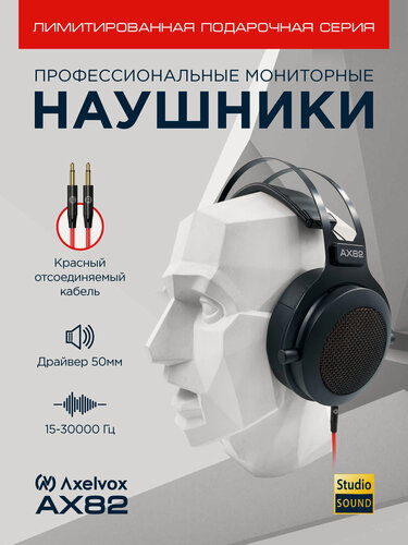 Изображение товара Наушники Axelvox AX82, профессиональные полуоткрытые динамические