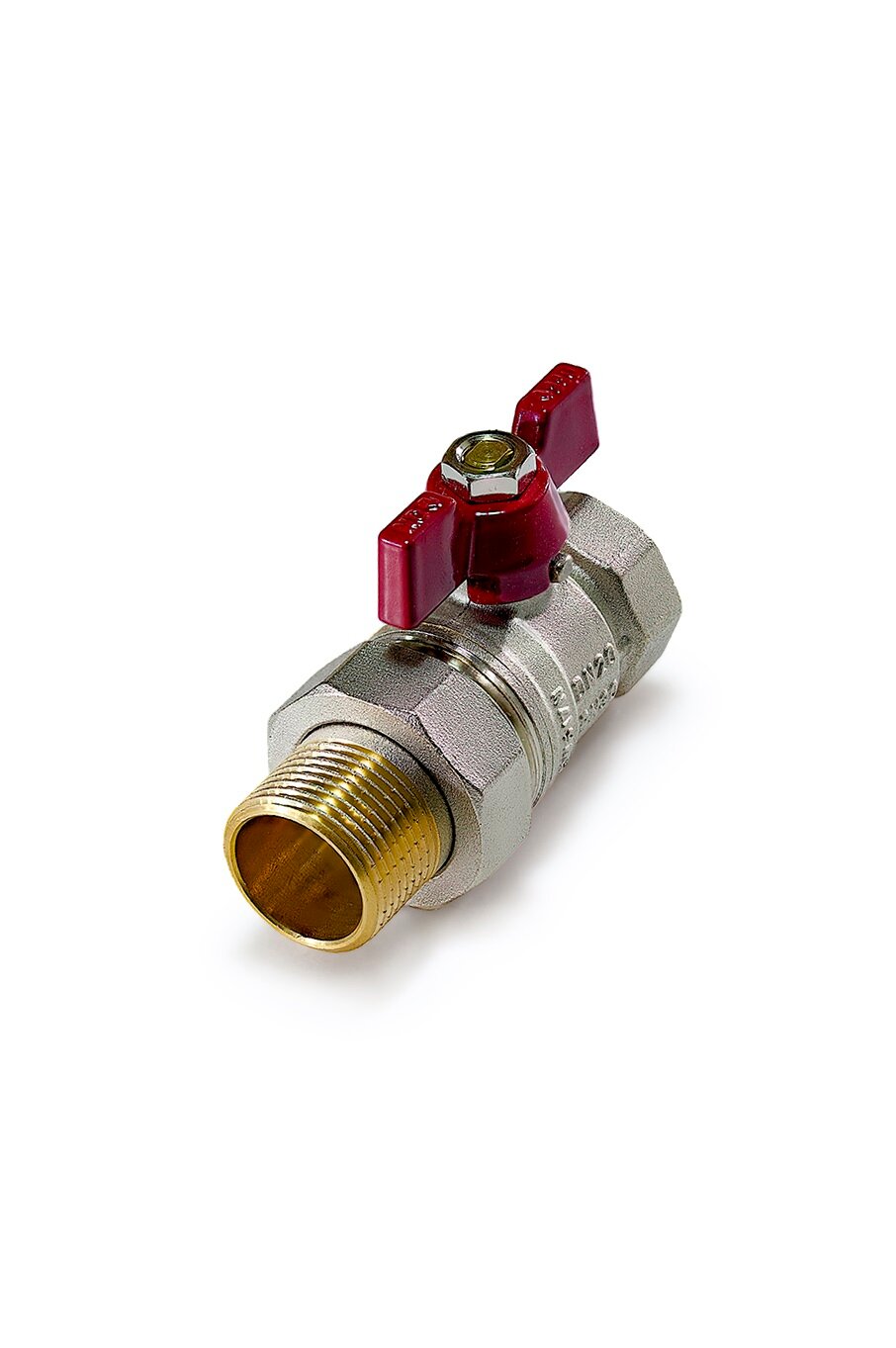 Кран шар американка 1" ВН бабочка никель STANDART TIM BV200-4N