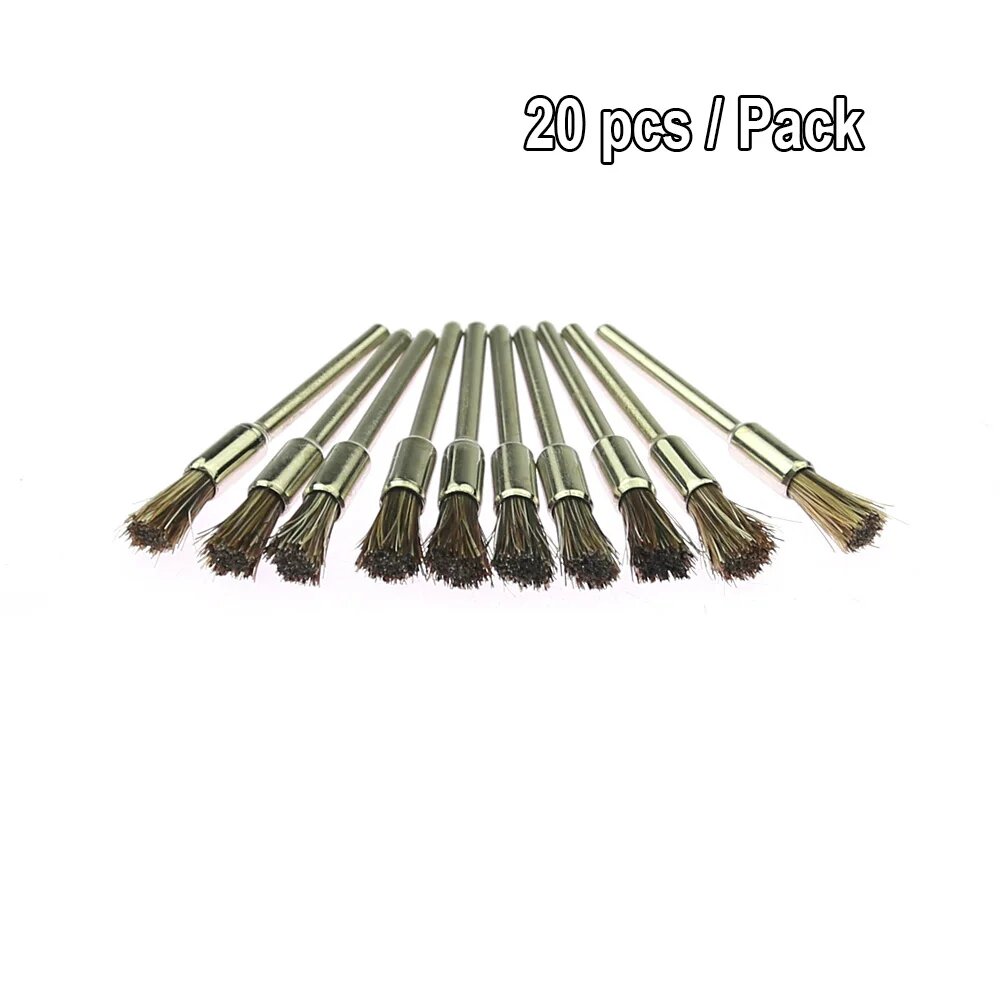 Мини-щетка для полировки ювелирных изделий 20 шт Brown Medium Pen