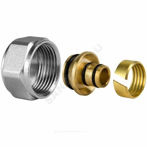 Евроконус для МП труб латунь обжим Дн 20х28х34 с накидной гайкой SantechSystems 251₽