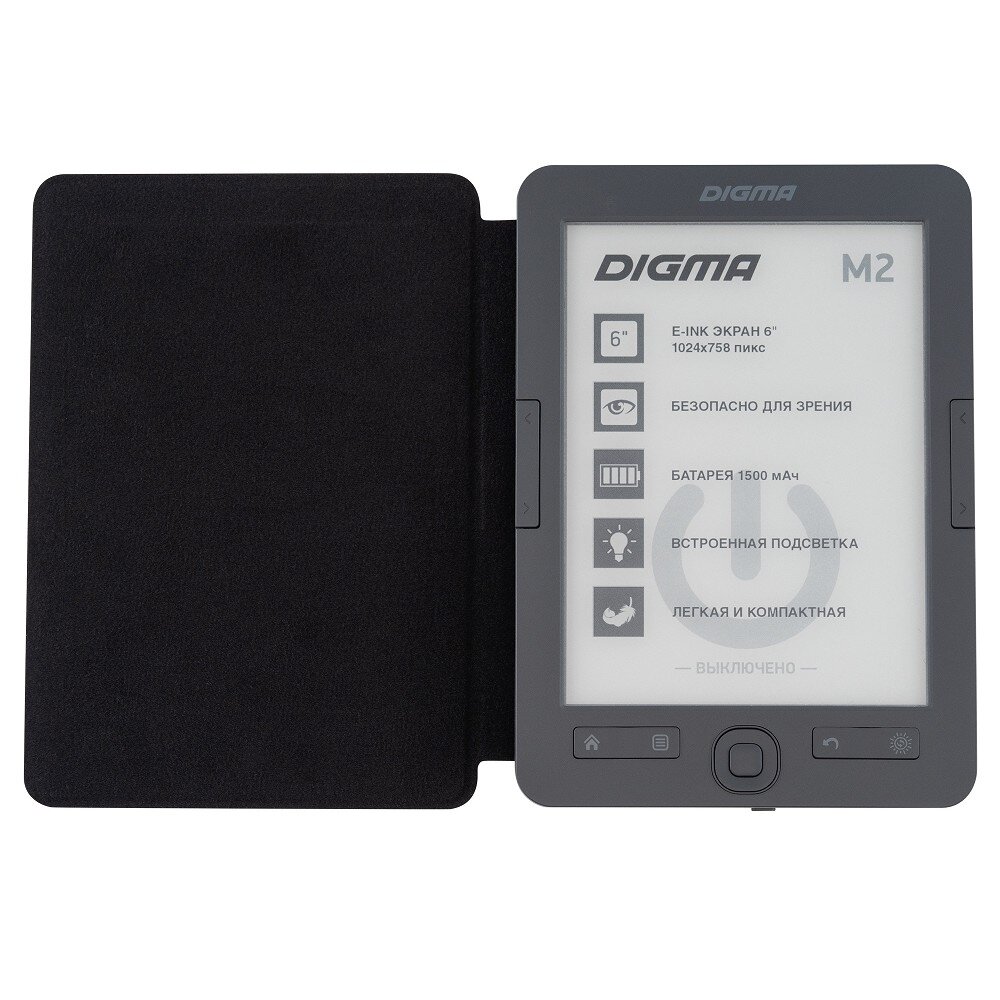 Электронная книга Digma 6" E-ink HD Pearl 758x1024 600MHz 128Mb/4GB/SD/microSDHC/подсветка диспл - фото №2