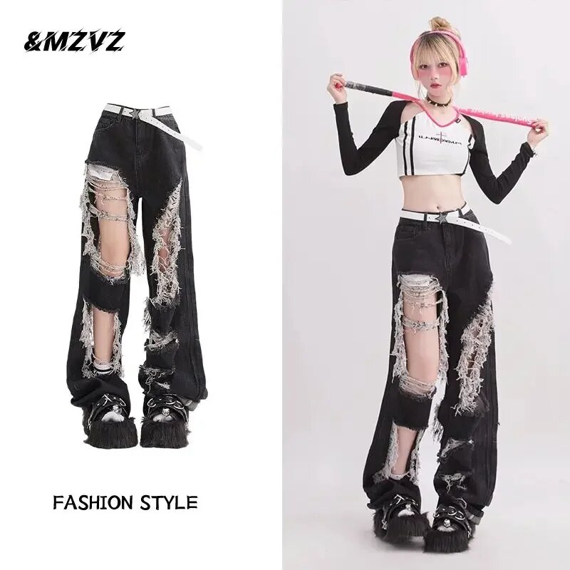 Джинсы PUNK STYLE GIRL, размер L, черный