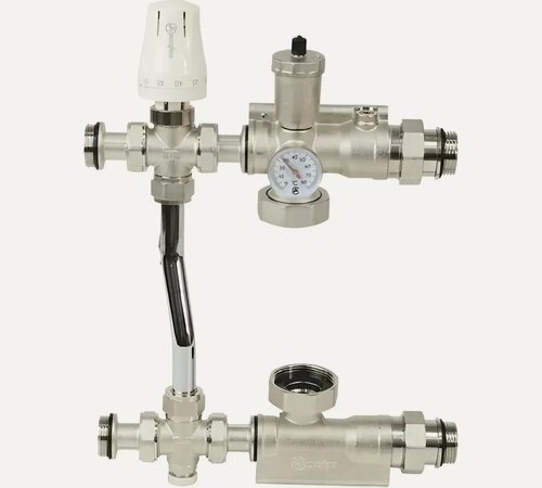 Изображение товара Узел насосно-смесительный латунь 1" без насоса 130 мм Aquasfera 9510-02