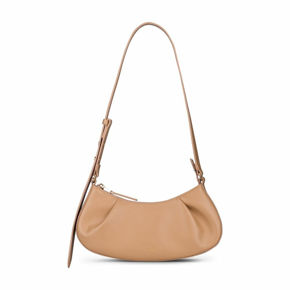 Сумка багет LUCCA, фактура гладкая, beige