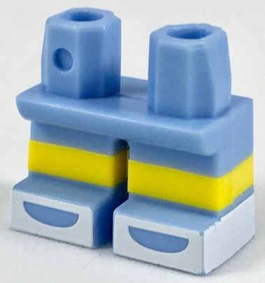 Legs Short with Molded Horizontal Yellow Stripes and Printed White Shoes Open Toe Pattern, 41879pb011 Bright Light Blue U