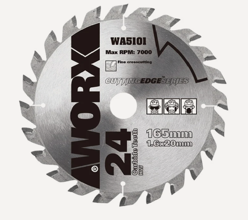 Изображение товара Пильный диск твердосплавный WORX WA5101, 24T TCT, 165х1,6х20 мм